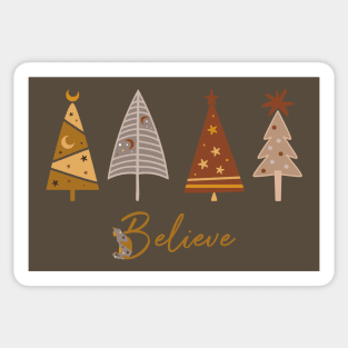 Believe in christmas boho trees Sticker